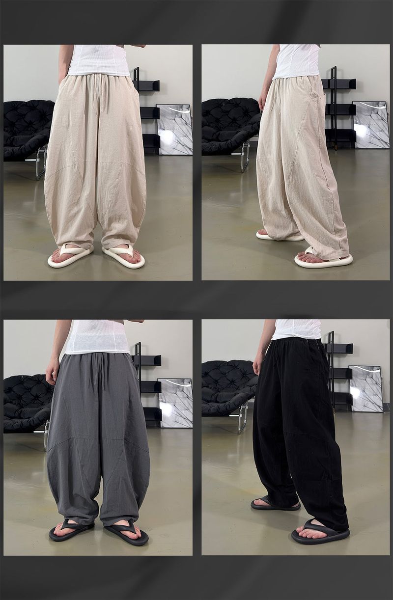 Beo Curved Linen Balloon Pants