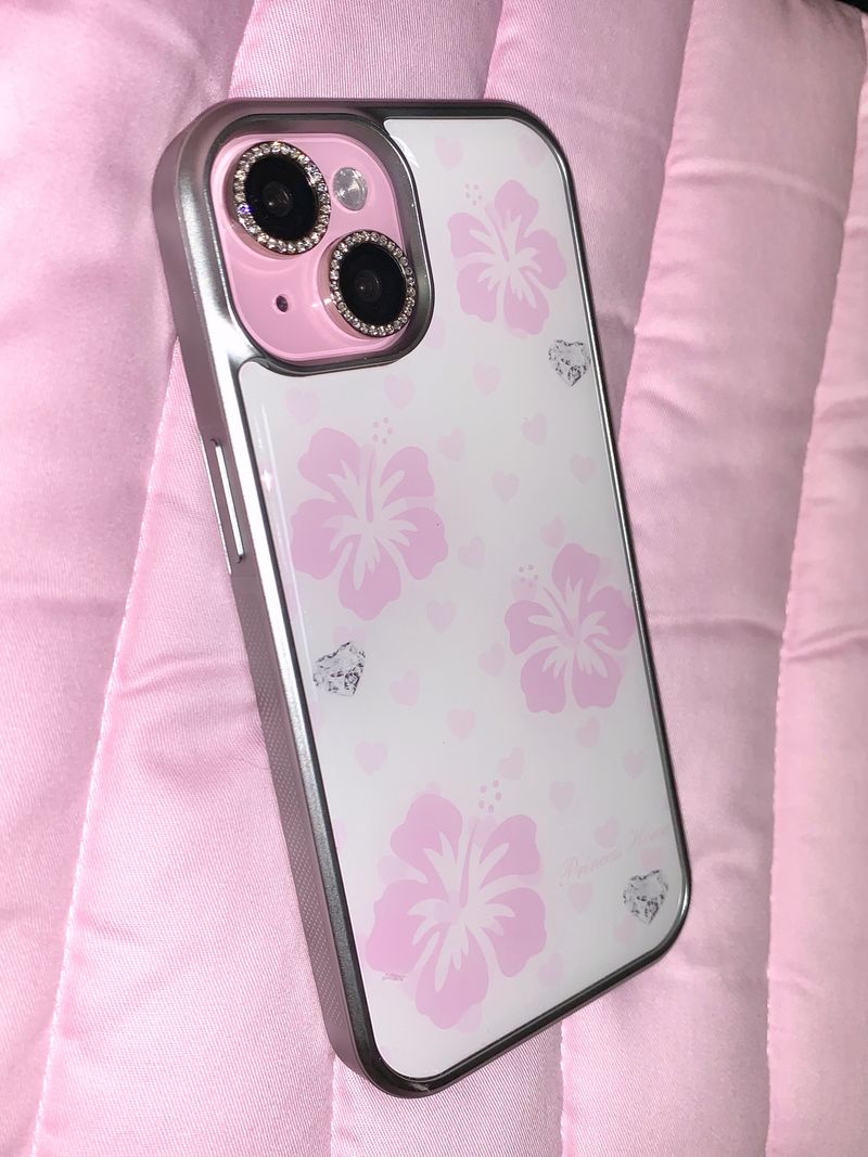 Aloha gal phone case (pink) - silver epoxy