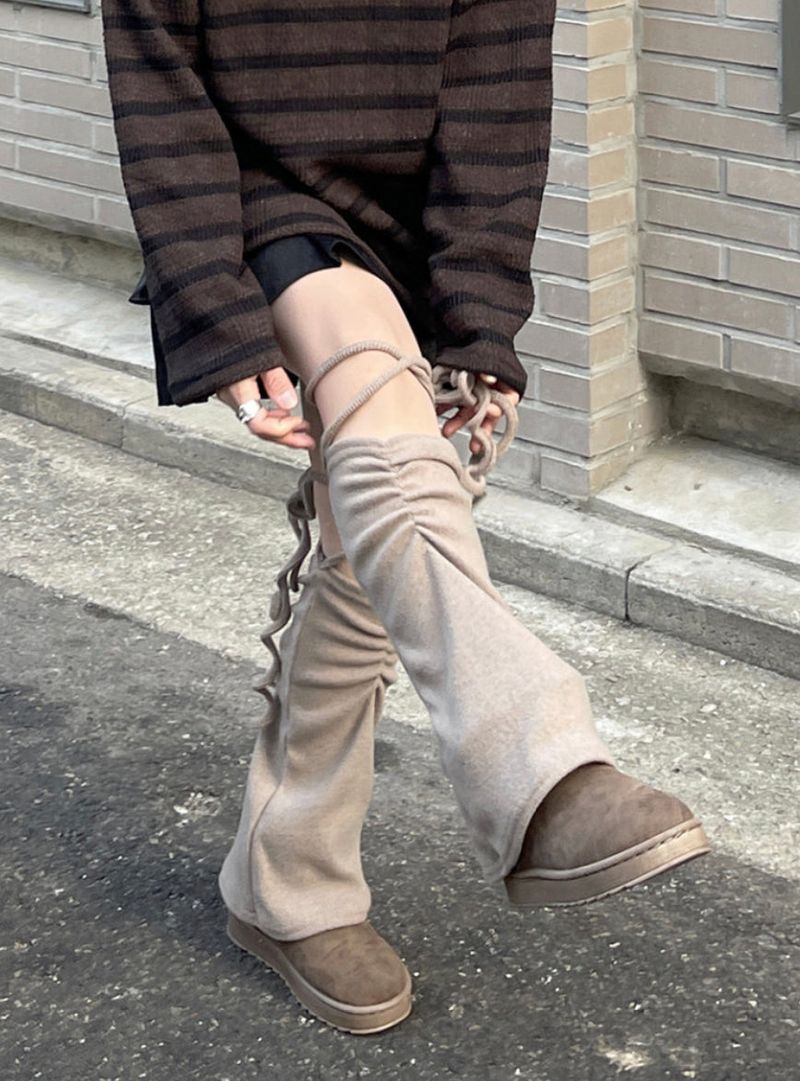 shirring strap ribbon leg warmer