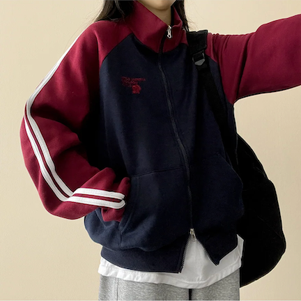 Gling Track Two Way High Neck Zip-Up [Fleece]