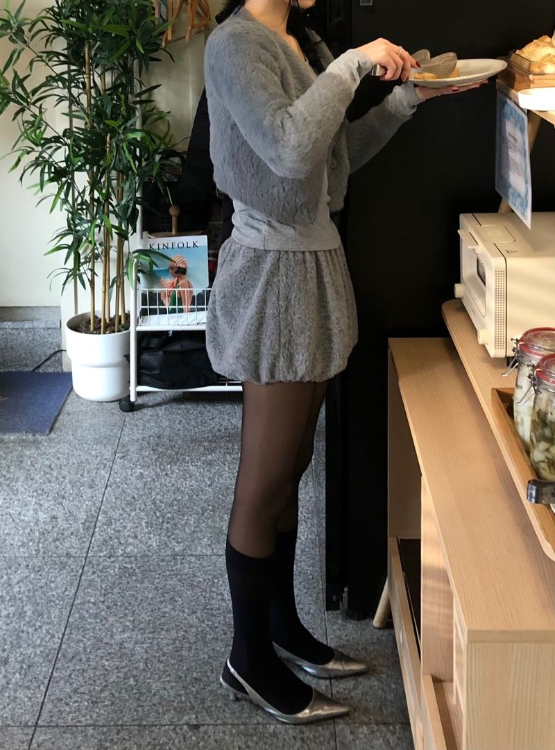 Fur Balloon Mini Shorts