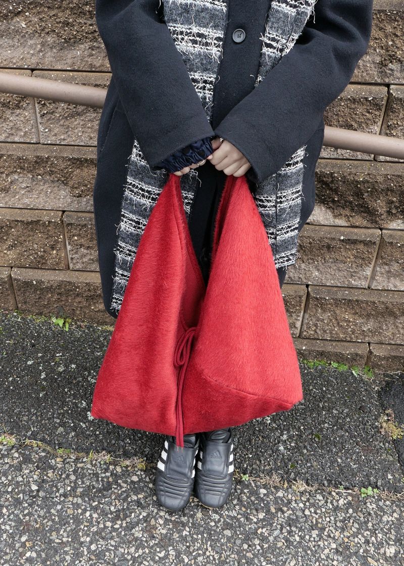 Jeanne Angora Fur Shoulder Bag_Red