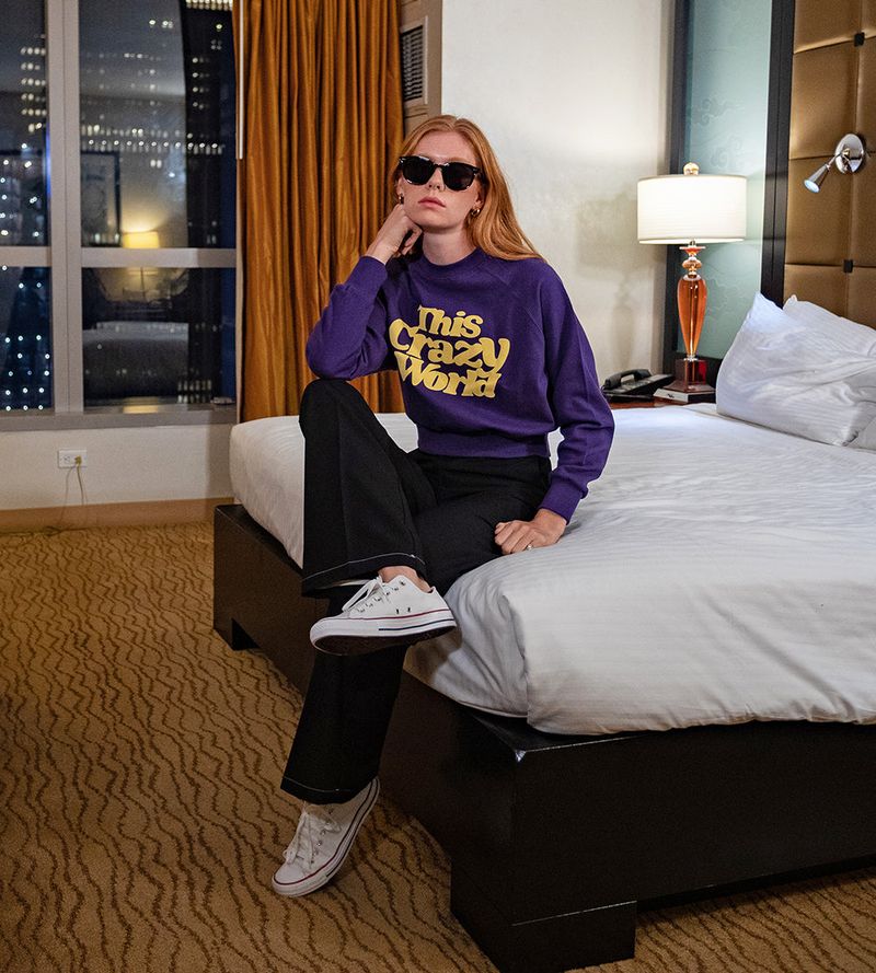 wonder visitor（ワンダービジター）の「TCW crop sweatshirt（Tops）」