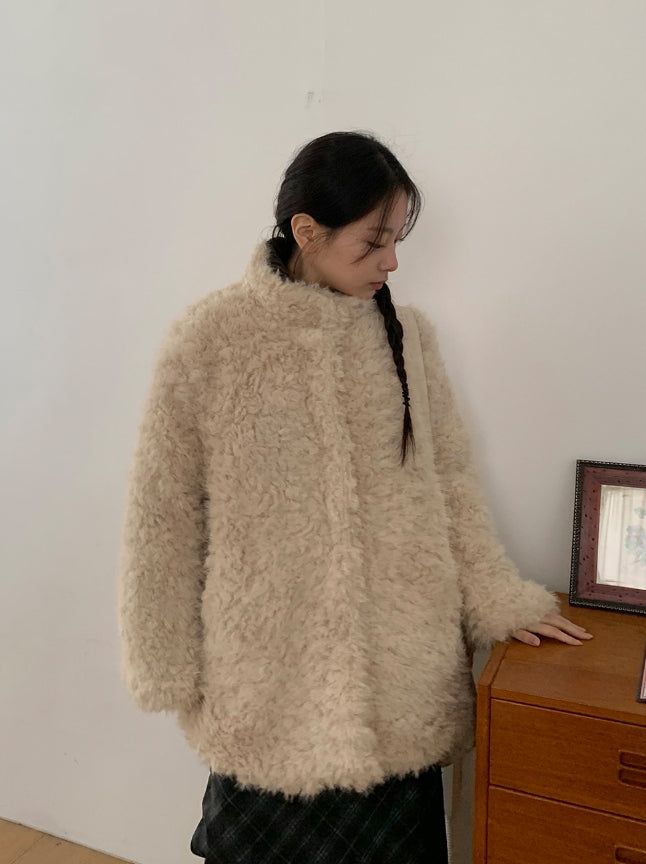 Bihin Collar Half Fur Jacket
