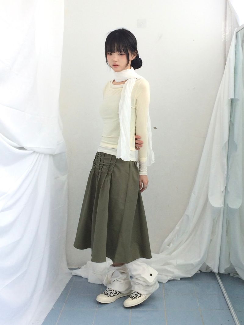 トーンオントーンレイヤードロングスリーブ