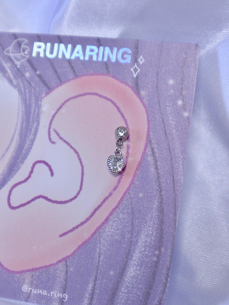 All surgical steel heart cubic piercing