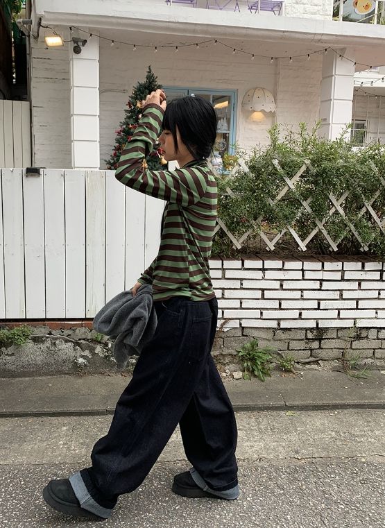 ウェナ ストレート フィット カーブド デニム パンツ