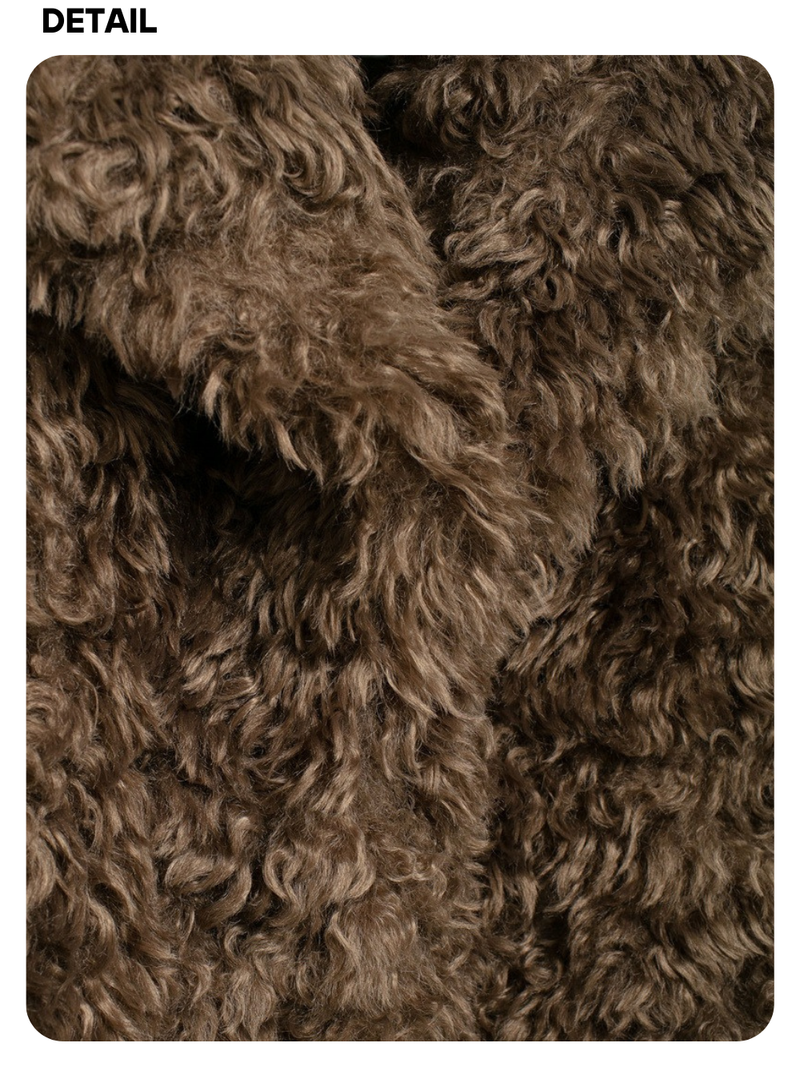 Dark Brown Poodle Fur Jacket