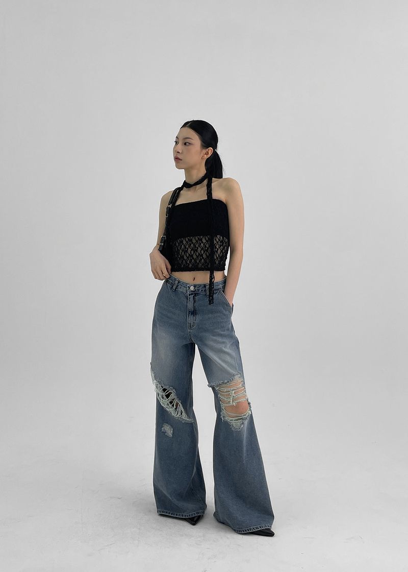 BLACKUP（ブラックアップ）の「[MADE] Evelet SET - Lace tube top muffler（Tops）」