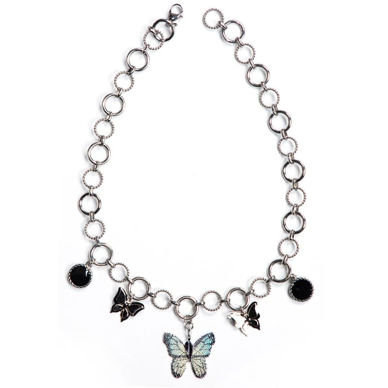 blackpurple（ブラックパープル）の「5P - Silvergray Butterfly necklace（Accessories）」