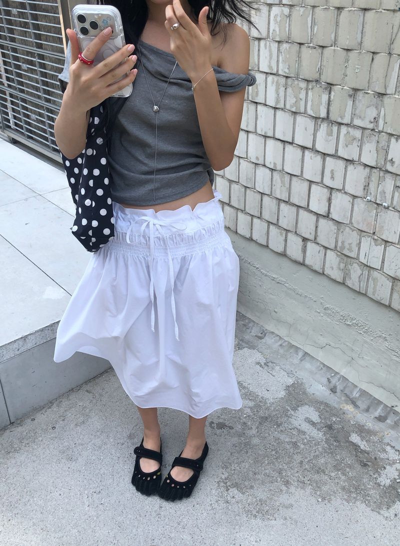 Rose Shirring Skirt