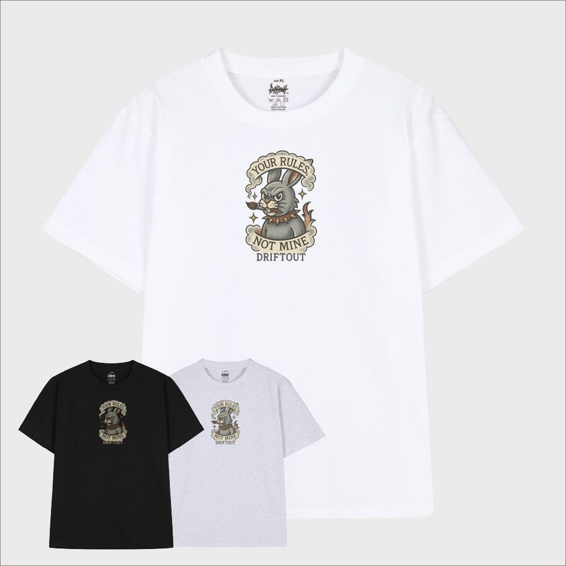 driftout（ドリフトアウト）の「ノットマイン アングリーバニーTシャツ (3color)（トップス）」