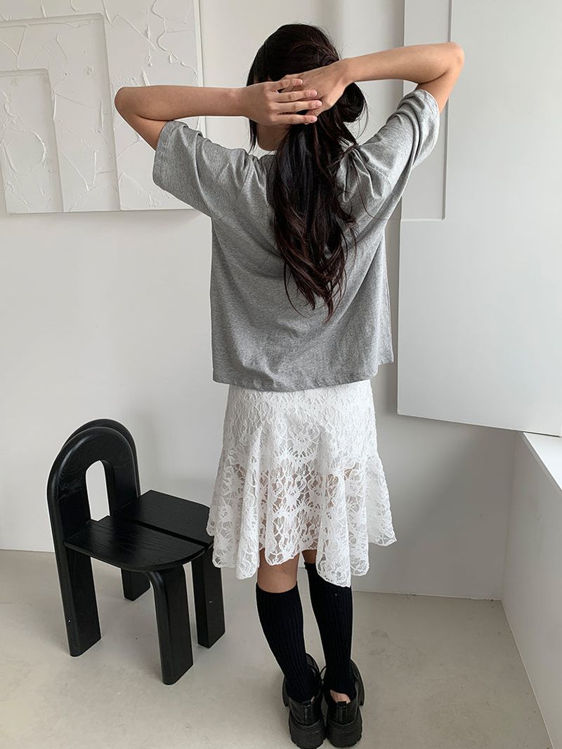 AIR U-NECK LOOSE TEE (5C)
