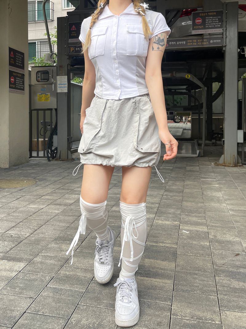 Colouring pocket collar t-shirt