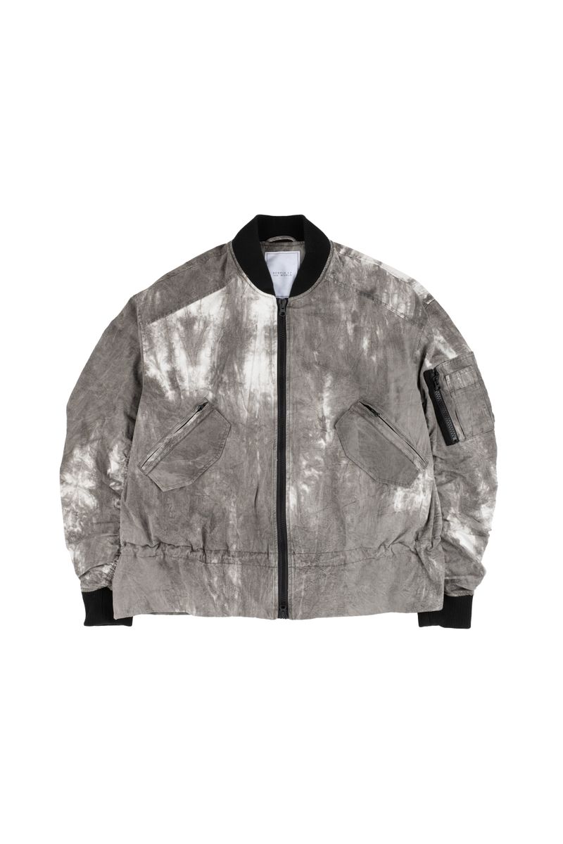 Tie Dye Shirring MA-1 Jumper (GRAY)