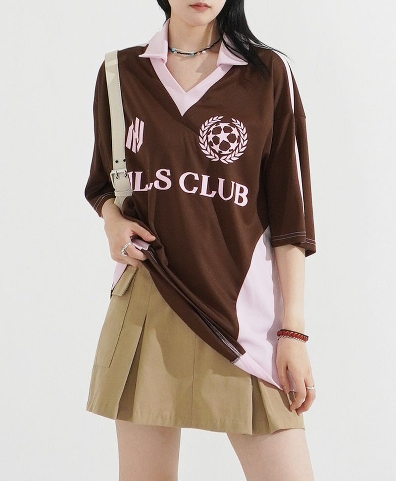 KIXI（キッシー）の「Hills Sporty Coloring Collar T-shirt（Tops）」