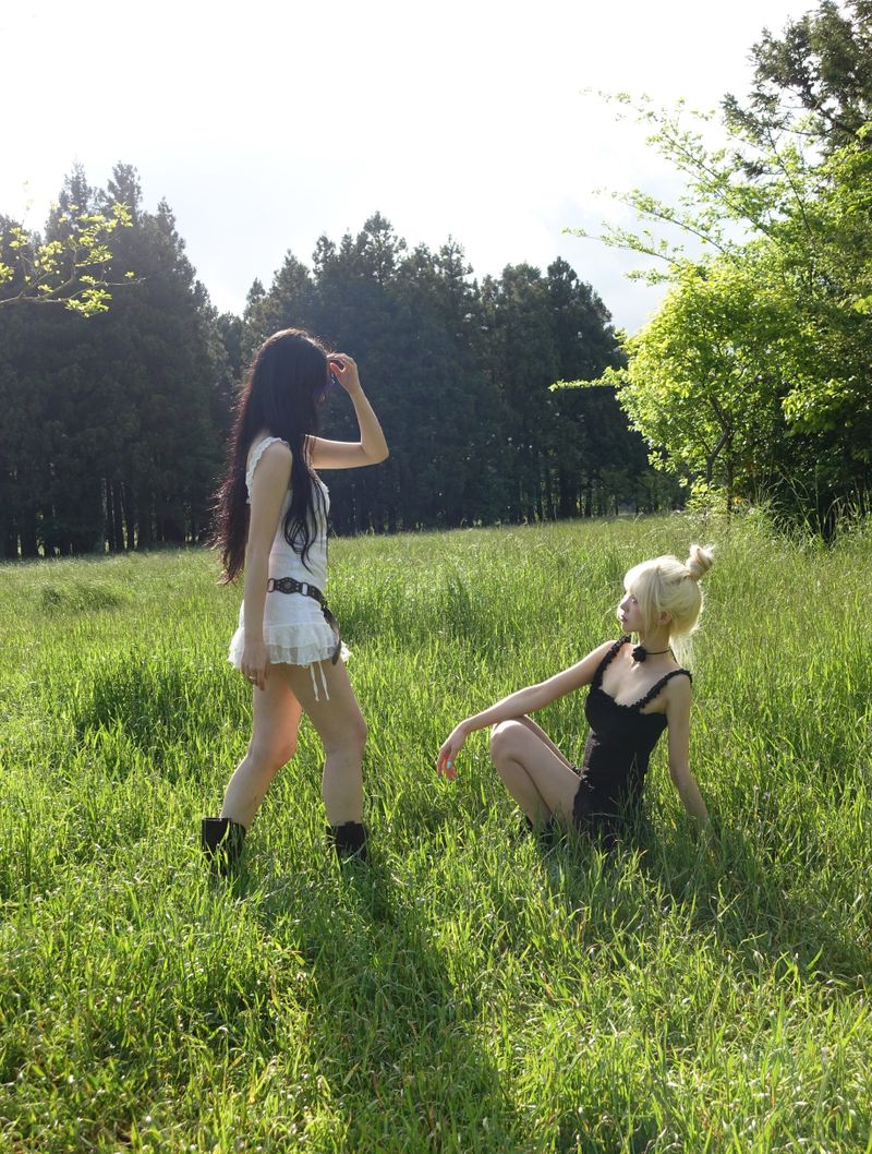 frill shirring mini dress