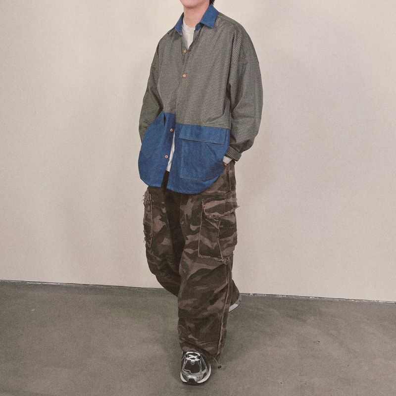 switch panel check shirt_blue