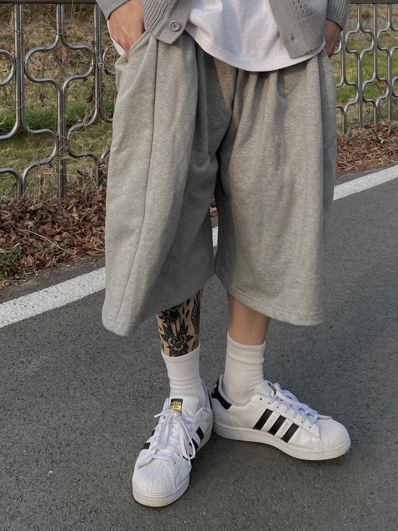 Wide Sweat Bermuda Pants 3C