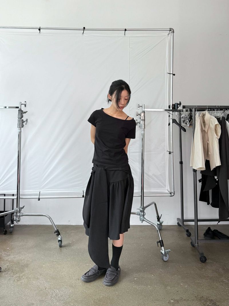  TIE WRAP MIDI SKIRT