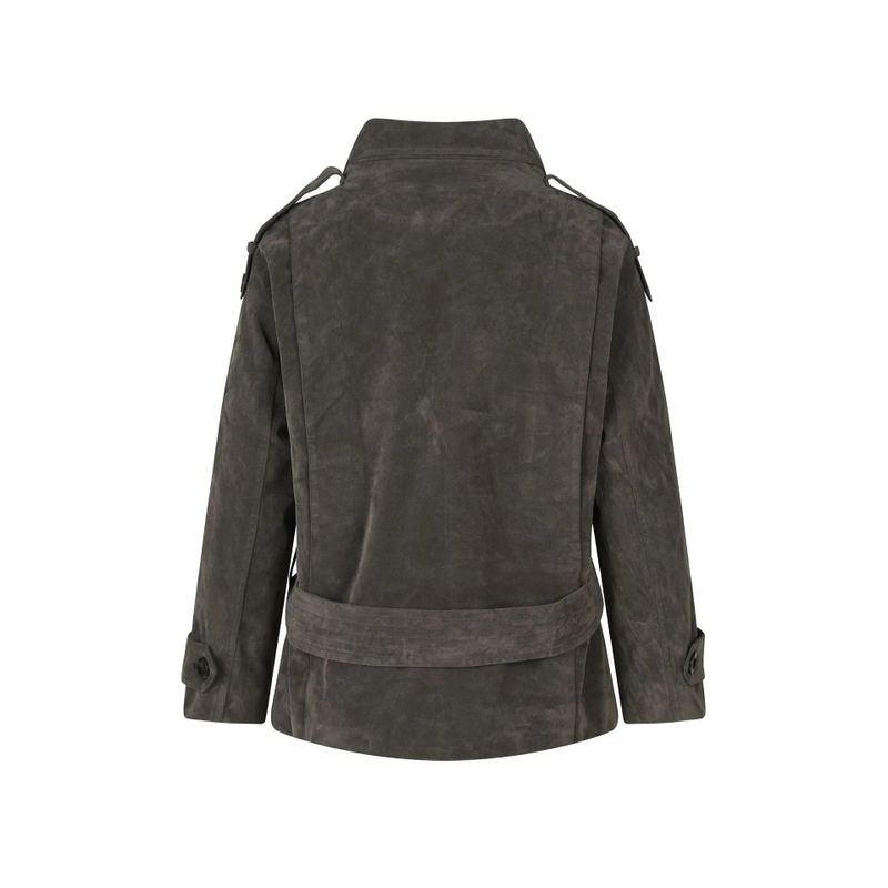 Sophie Suede Belted Trench Coat