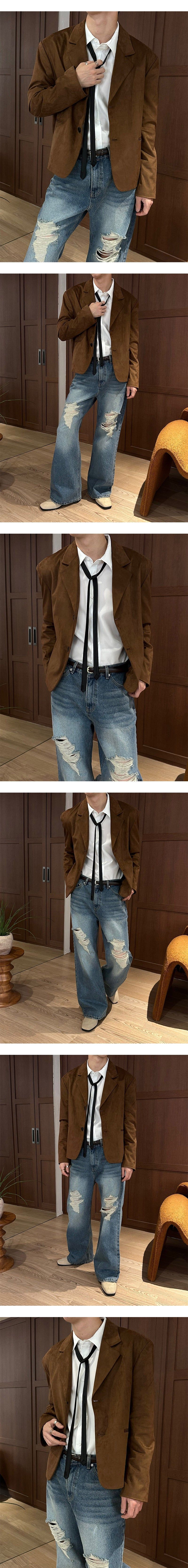 [F/W] Crop suede blazer(2color)