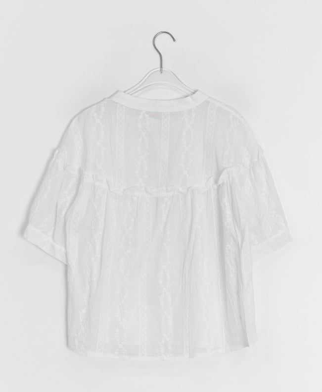 Dodo Lace Puff Short Sleeve Blouse