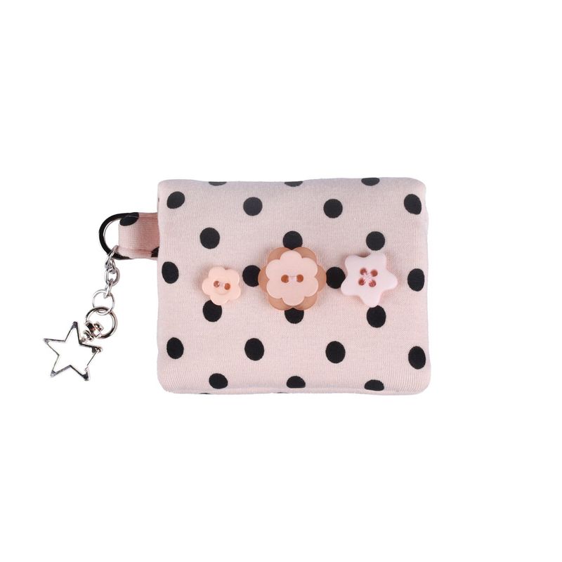 Dot button wallet_baby pink
