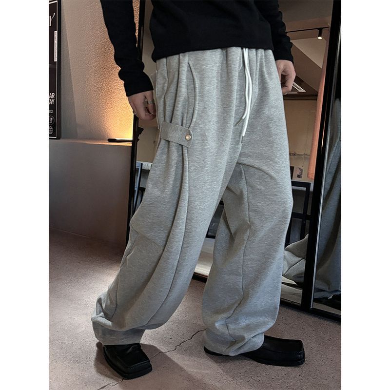 [Unisex] Side strap wide sweat pants(4color)