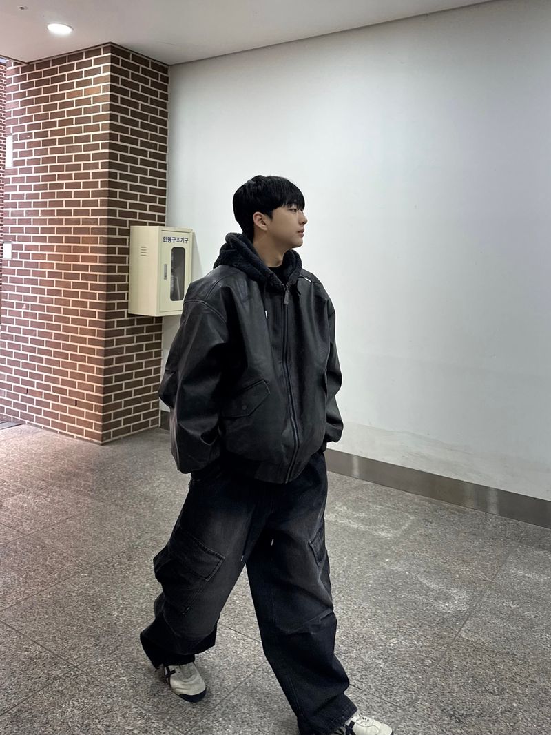 denim oblique cargo pants