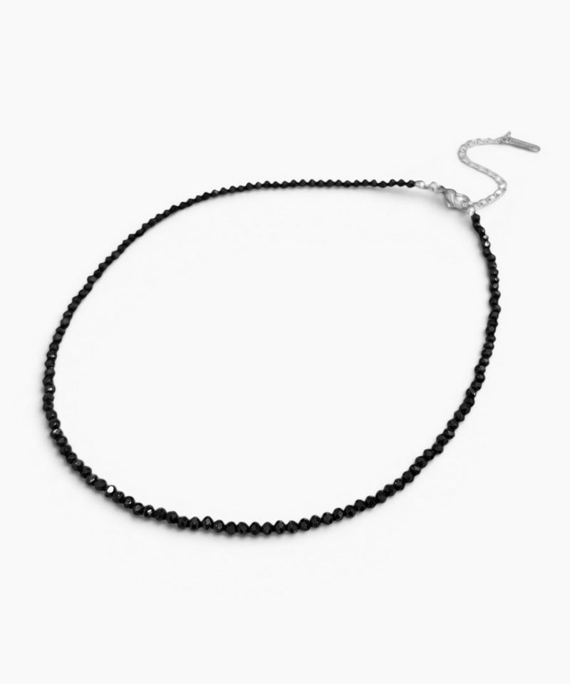 Men’s black beaded necklace_CLEF Pulse NEC