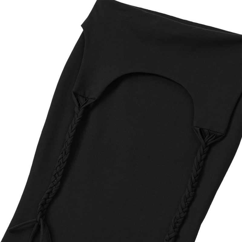 Layered Tied Drape Mermaid Skirt - BLACK