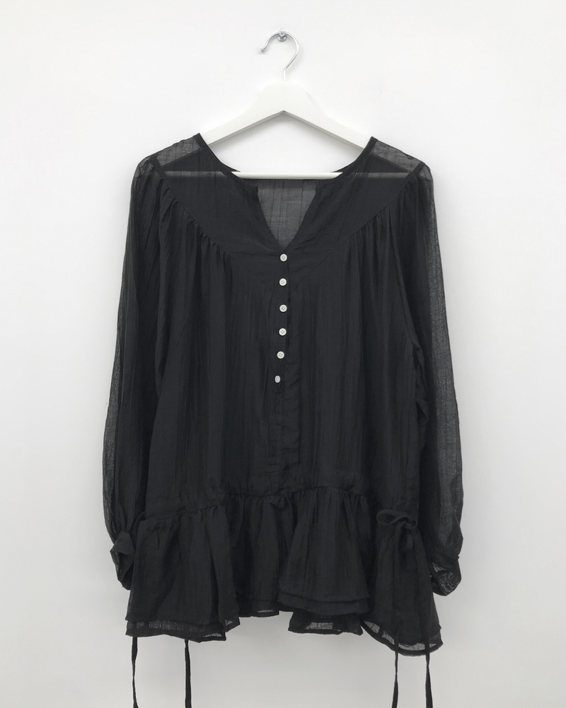 Pane see-through blouse (2color)