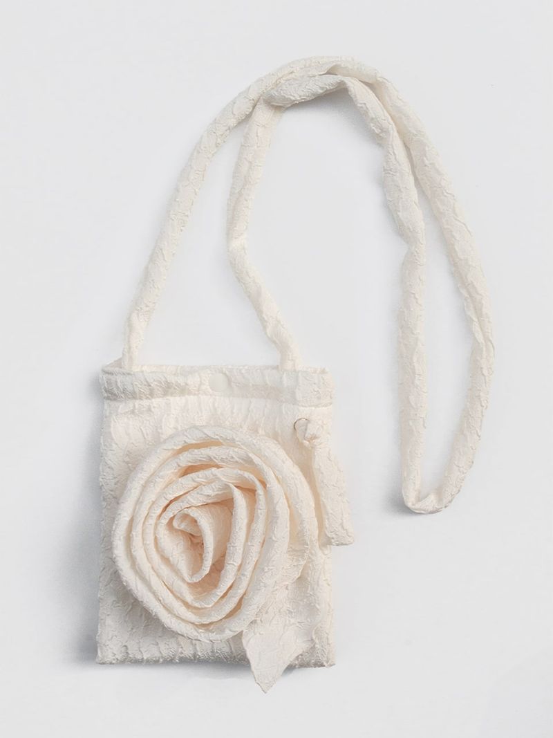 Rose Jacquard Bag - Ivory