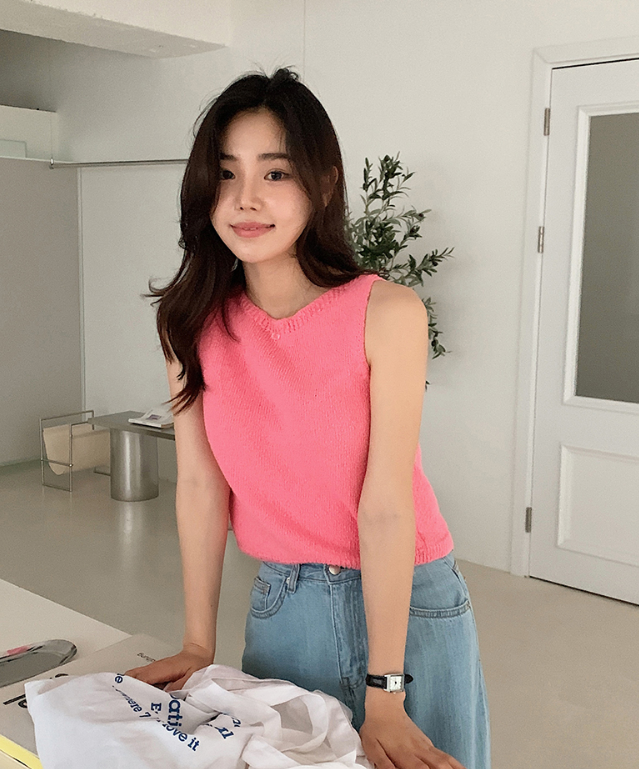 SHOPPERLAND（ショッパーランド）の「Plum Cotton100 Knit Sleeveles (4color)（Tops）」