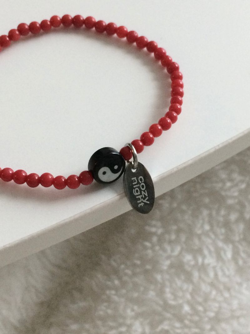 YIN N YANG RED BRACELET