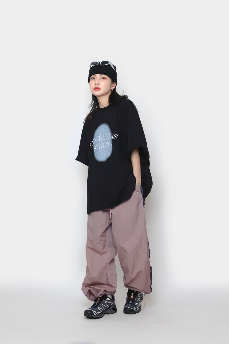 Spray  Embroidery Short Sleeve T