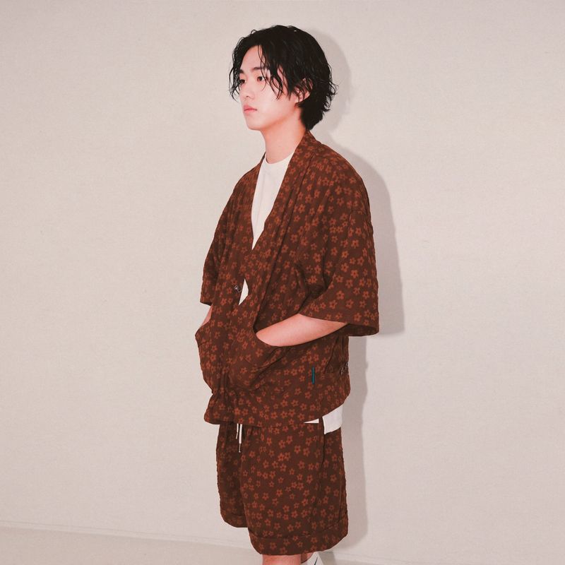 flower robe cardigan_brown