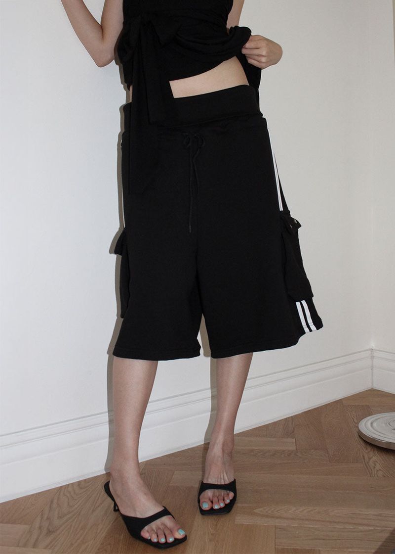 TRACK EYELET BERMUDA PANTS (3color)