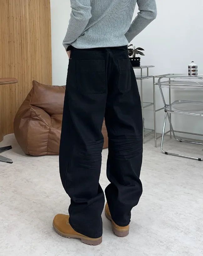 Topel Wrinkle Curved Denim Pants