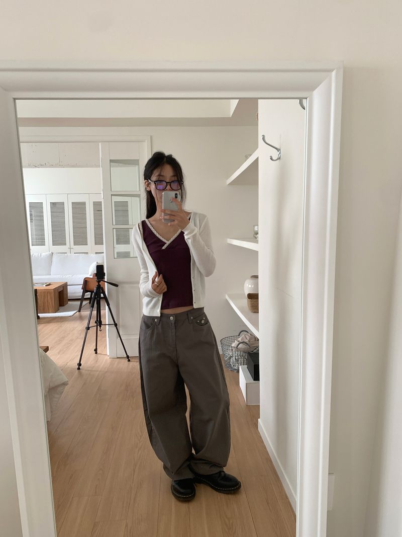 TWILL BACK POCKET STUD PANTS (3C)