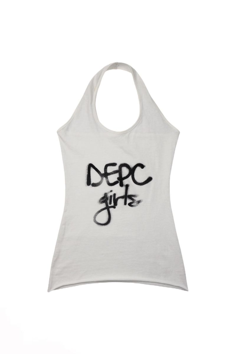 LOGO HALTER TOP - WHITE