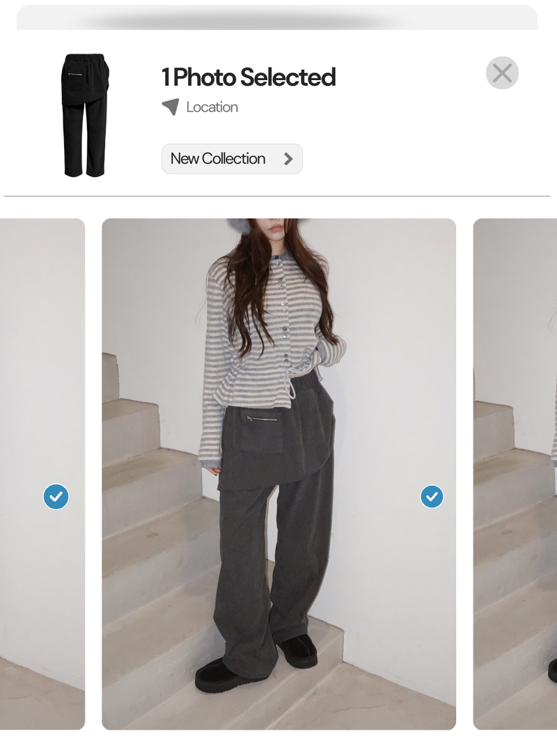 Corduroy Banded Layered Pants