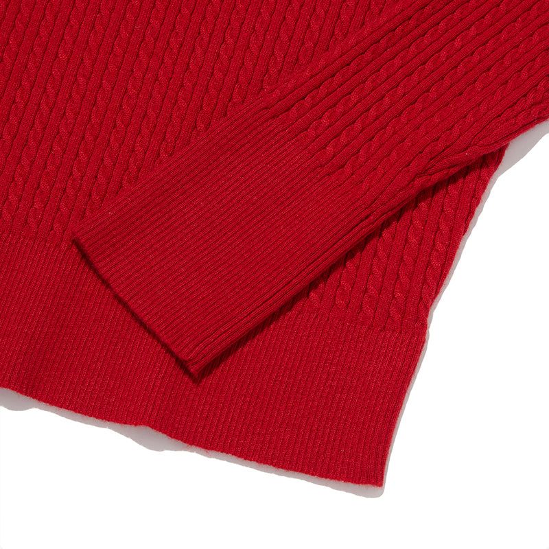 EMBLEM WAPPEN ROUND NECK KNIT [RED]