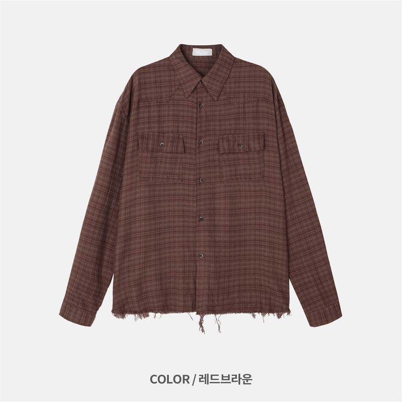Ravi Raw-Edge Check Shirt (4 Colors)
