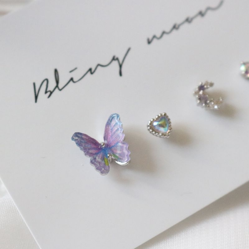 [4 set] Lucid Purple Butterfly Piercing Set