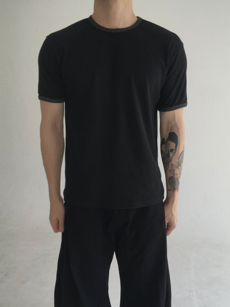 waffle ringer short sleeve(3colors)