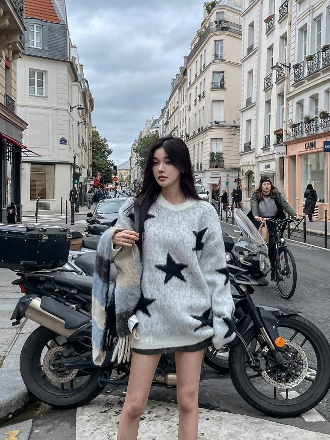 Star loose fit brush knit