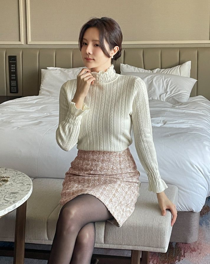 Seca Smoke Brushed Lace Polar Knit