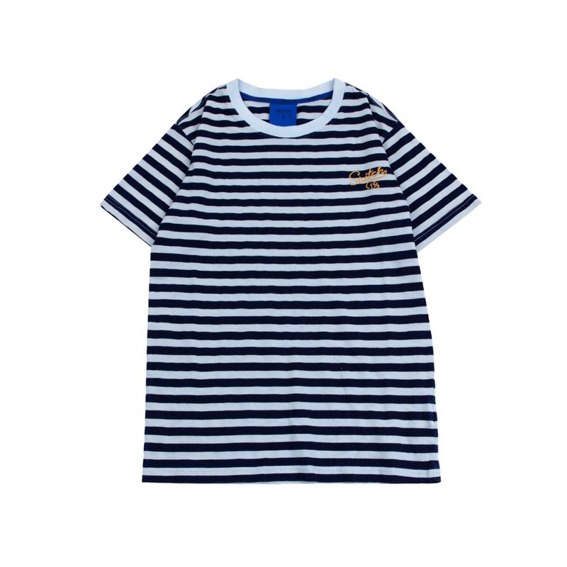 スタンダードインディゴストライプショートスリーブTシャツ (UNISEX)_SYS7TS11NV
